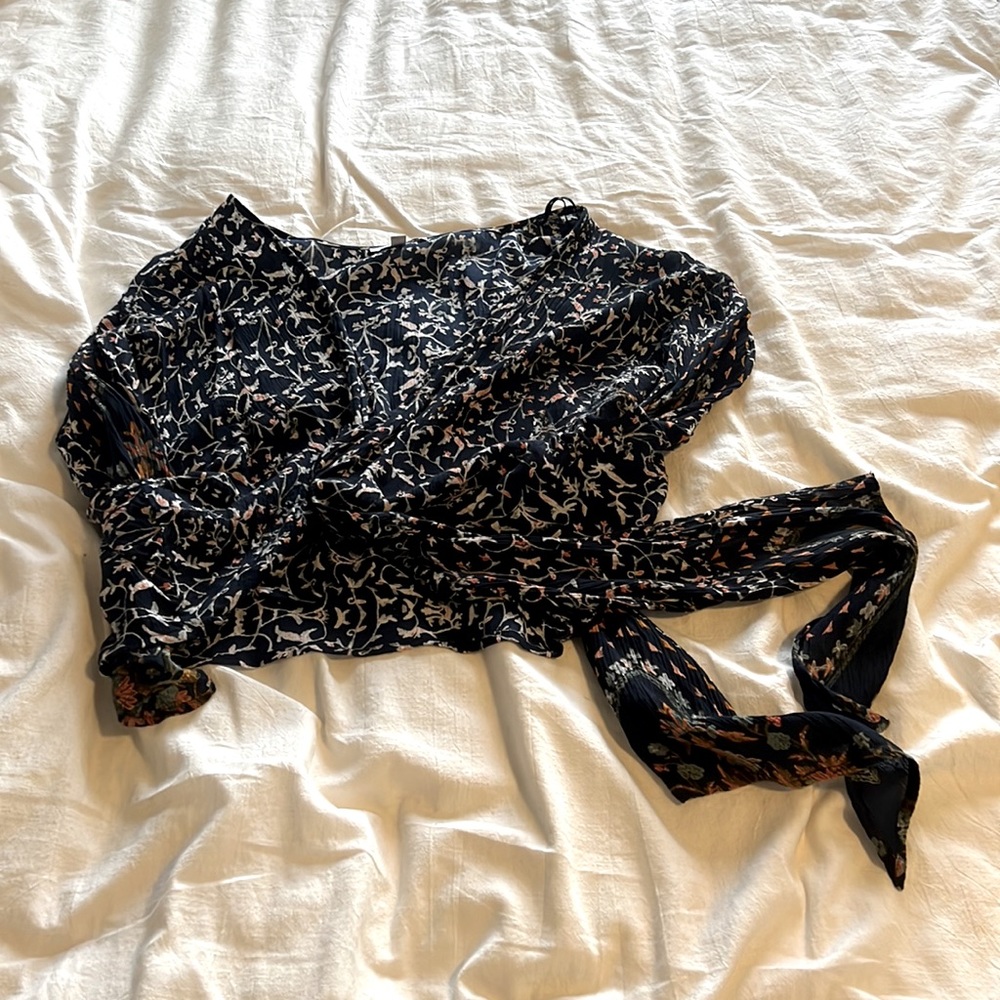 Floral wrap crop top